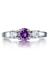 remarkable small cubic zirconia February birthstone baby ring